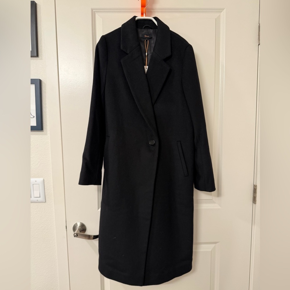 Quince Classic Black Wool Coat - Picture 2 of 6